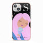 Pink Space Lady Personalised iPhone 13 TPU Impact Case with Pink Edges
