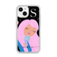 Pink Space Lady Personalised iPhone 14 Clear Tough Case Starlight