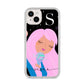 Pink Space Lady Personalised iPhone 14 Plus Clear Tough Case Starlight