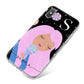 Pink Space Lady Personalised iPhone X Bumper Case on Silver iPhone