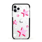 Pink Star Apple iPhone 11 Pro in Silver with Black Impact Case