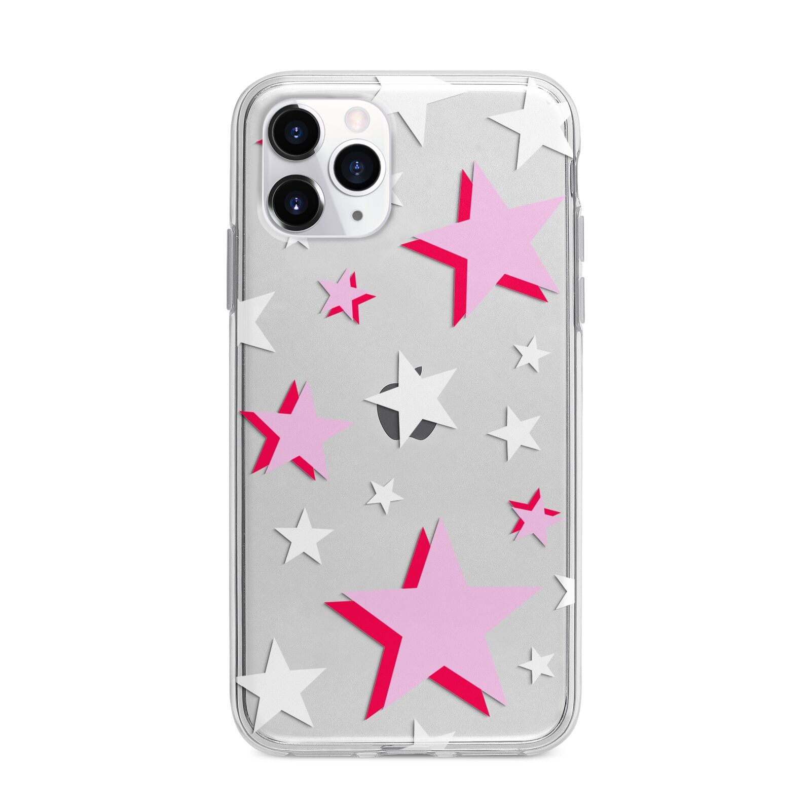 Pink Star Apple iPhone 11 Pro in Silver with Bumper Case
