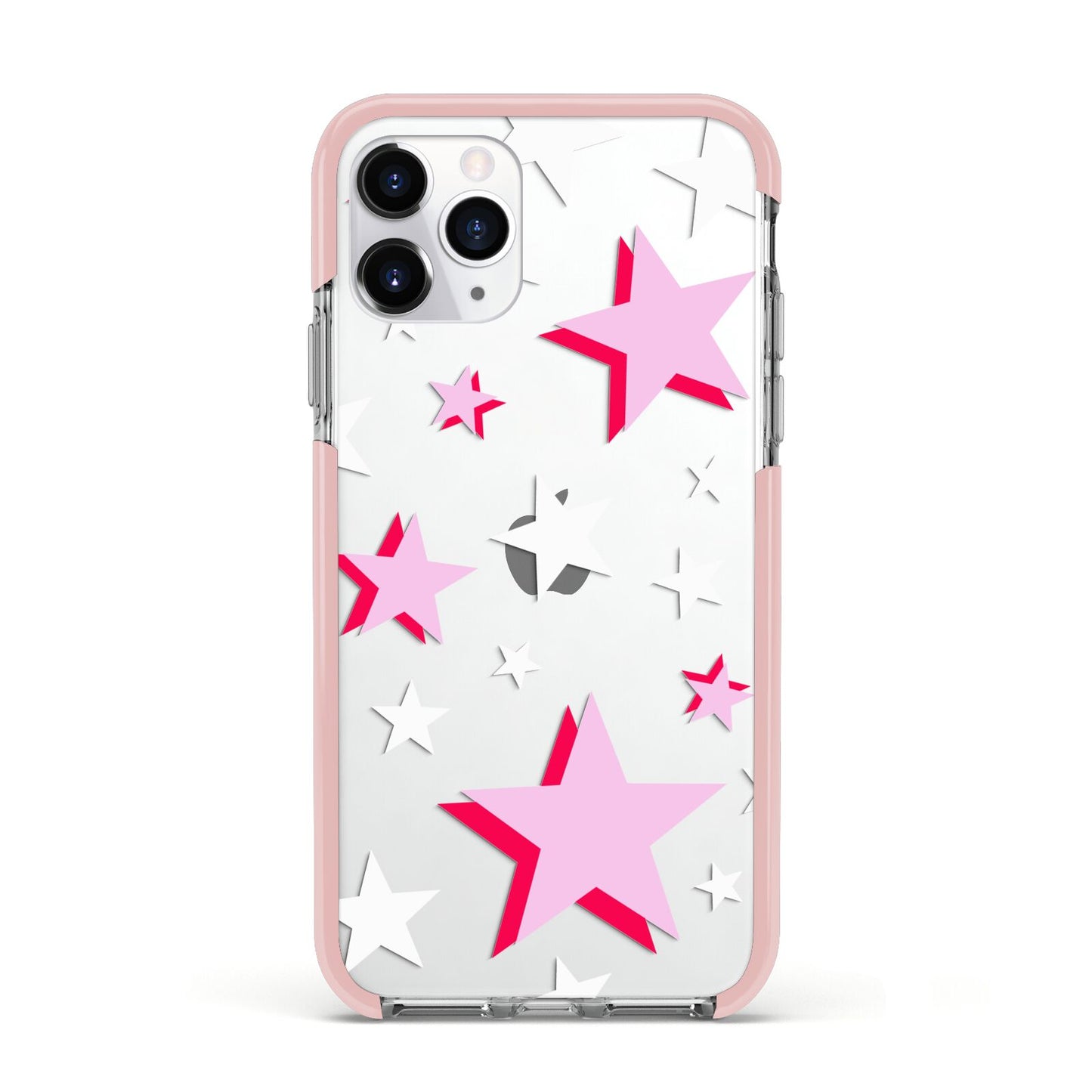Pink Star Apple iPhone 11 Pro in Silver with Pink Impact Case