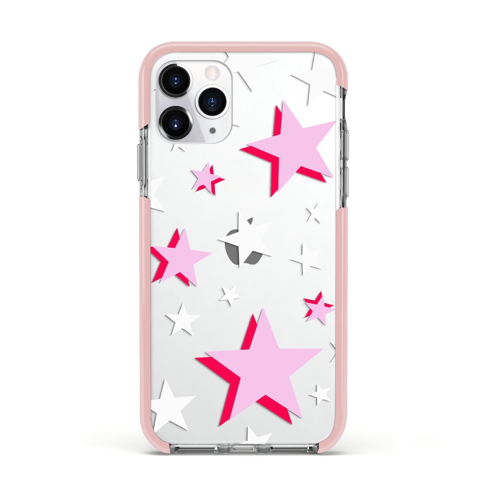 Pink Star Apple iPhone 11 Pro in Silver with Pink Impact Case