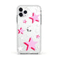 Pink Star Apple iPhone 11 Pro in Silver with White Impact Case