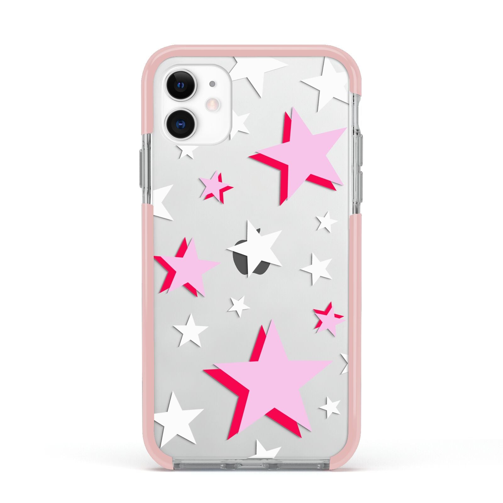 Pink Star Apple iPhone 11 in White with Pink Impact Case