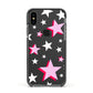 Pink Star Apple iPhone Xs Impact Case Black Edge on Black Phone
