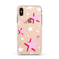 Pink Star Apple iPhone Xs Impact Case Pink Edge on Gold Phone