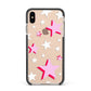 Pink Star Apple iPhone Xs Max Impact Case Black Edge on Gold Phone