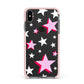Pink Star Apple iPhone Xs Max Impact Case Pink Edge on Black Phone