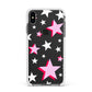 Pink Star Apple iPhone Xs Max Impact Case White Edge on Black Phone