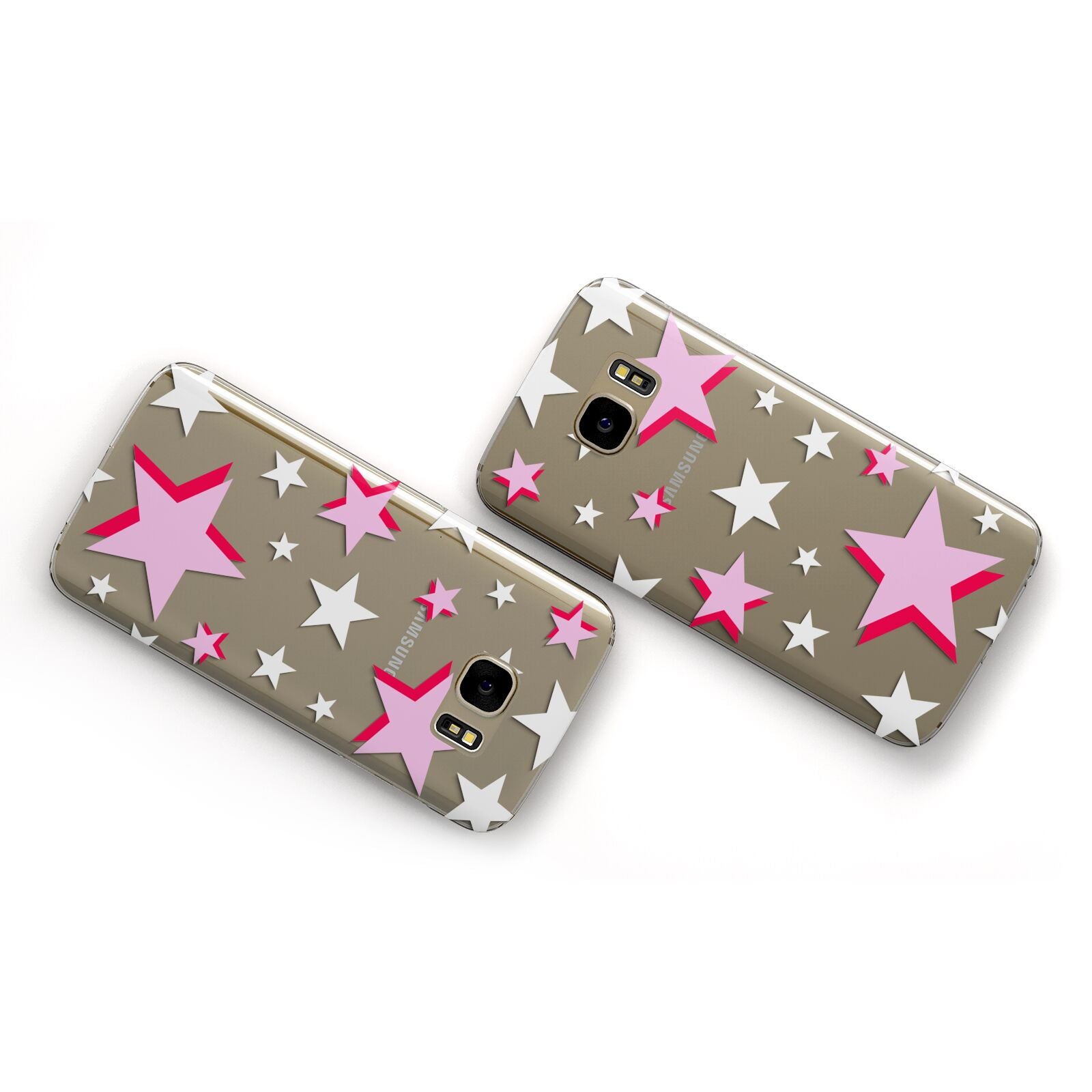 Pink Star Samsung Galaxy Case Flat Overview