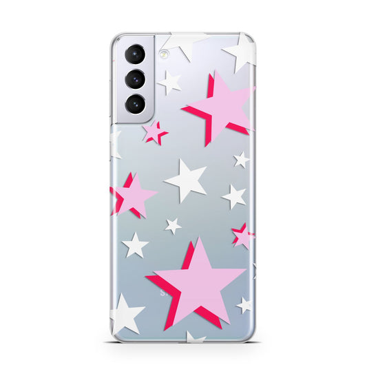 Pink Star Samsung S21 Plus Phone Case
