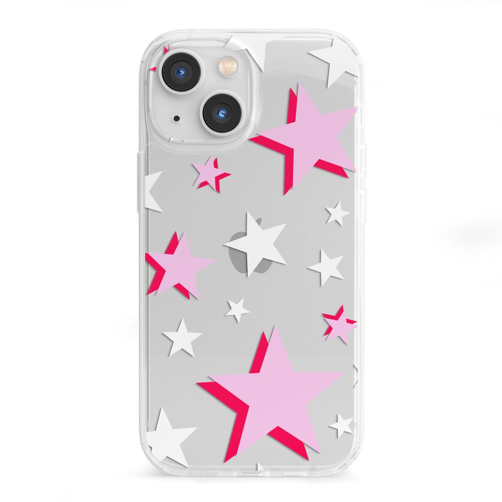 Pink Star iPhone 13 Mini Clear Bumper Case