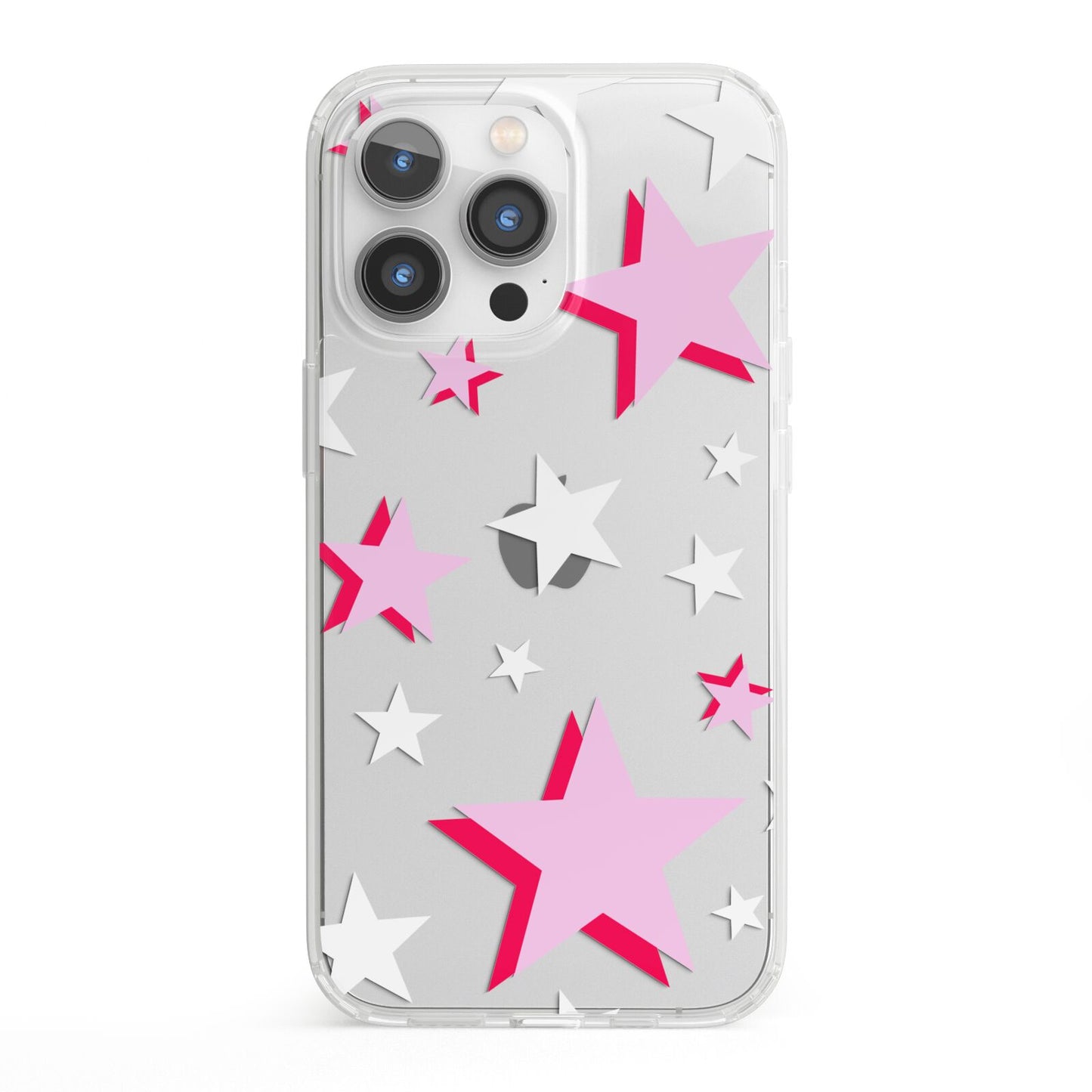Pink Star iPhone 13 Pro Clear Bumper Case