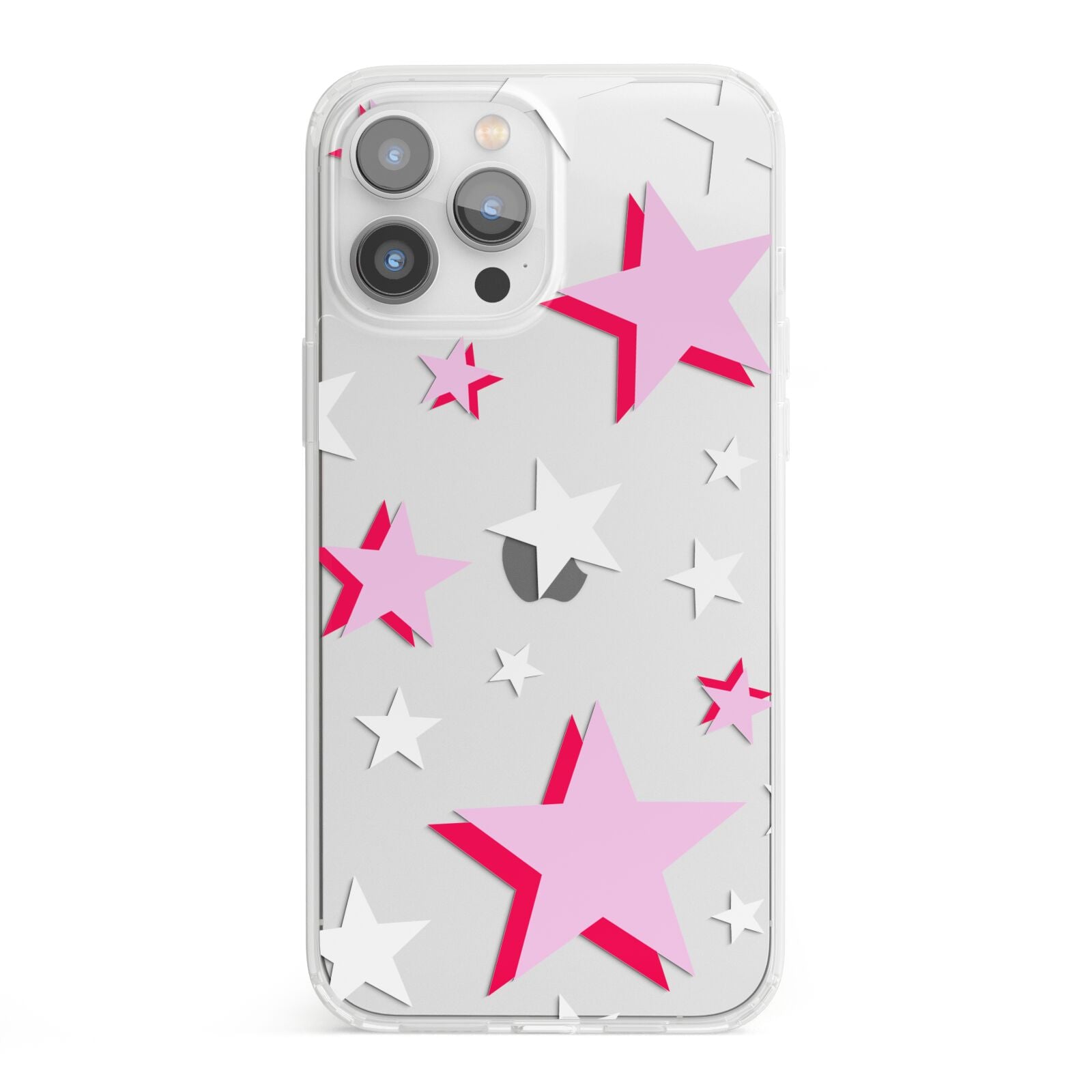 Pink Star iPhone 13 Pro Max Clear Bumper Case