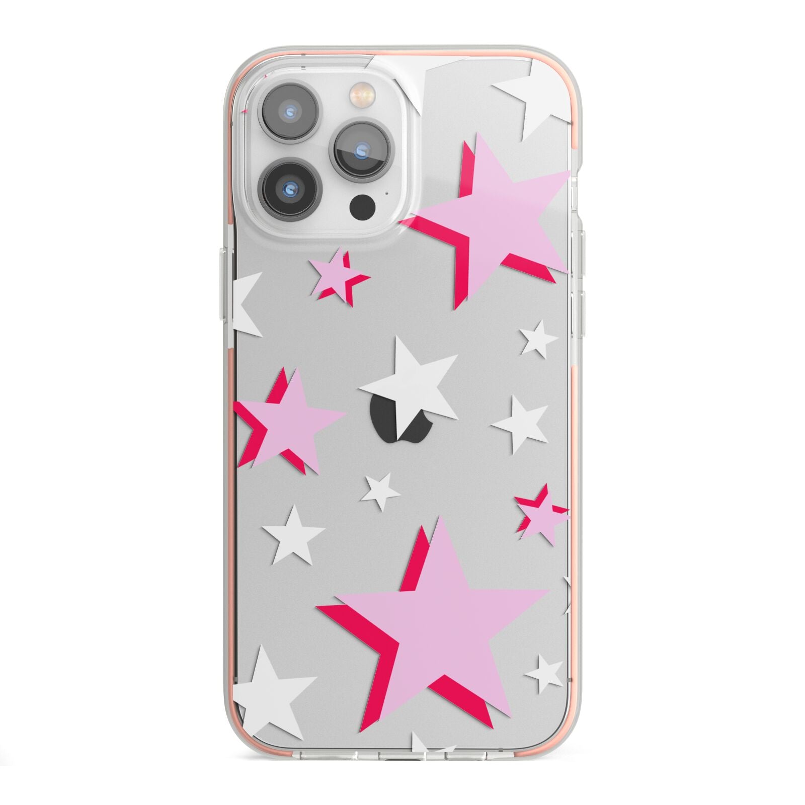 Pink Star iPhone 13 Pro Max TPU Impact Case with Pink Edges