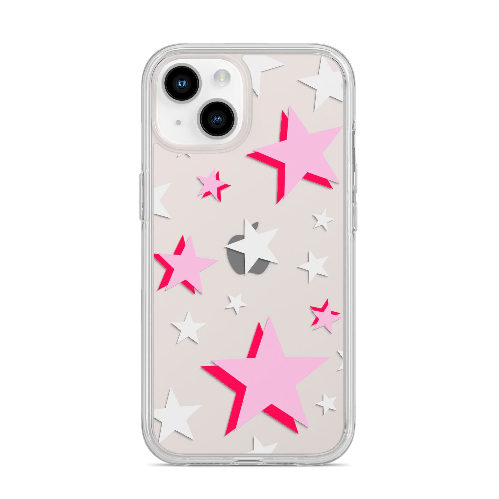 Pink Star iPhone 14 Clear Tough Case Starlight
