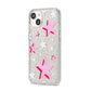 Pink Star iPhone 14 Glitter Tough Case Starlight Angled Image