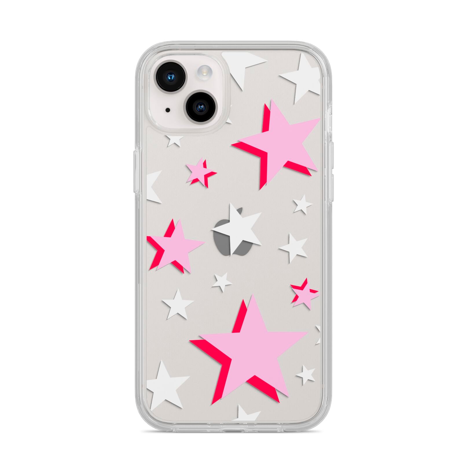 Pink Star iPhone 14 Plus Clear Tough Case Starlight