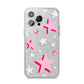 Pink Star iPhone 14 Pro Max Glitter Tough Case Silver