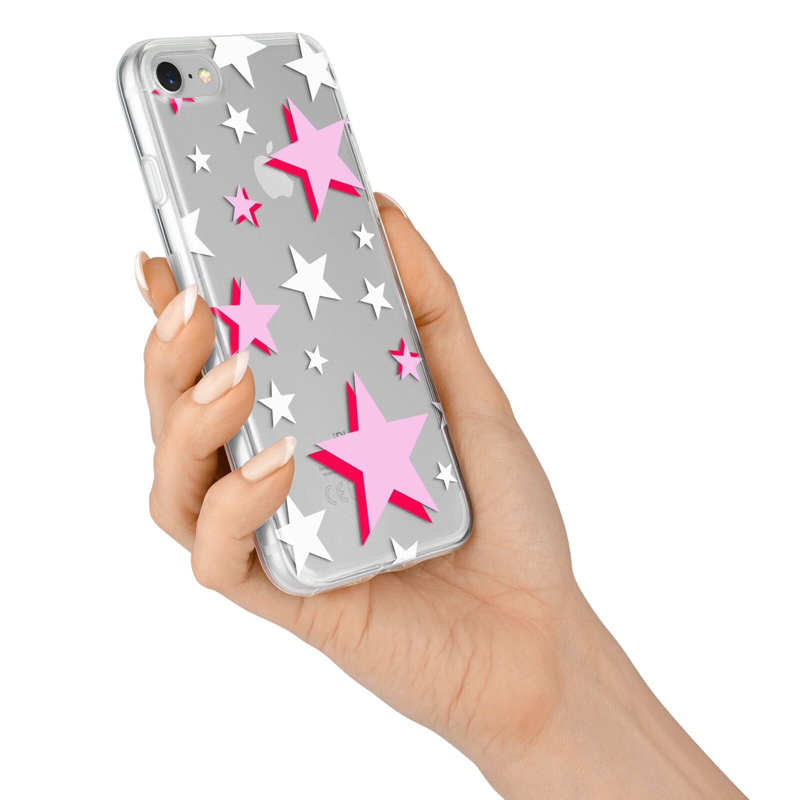 Pink Star iPhone 7 Bumper Case on Silver iPhone Alternative Image