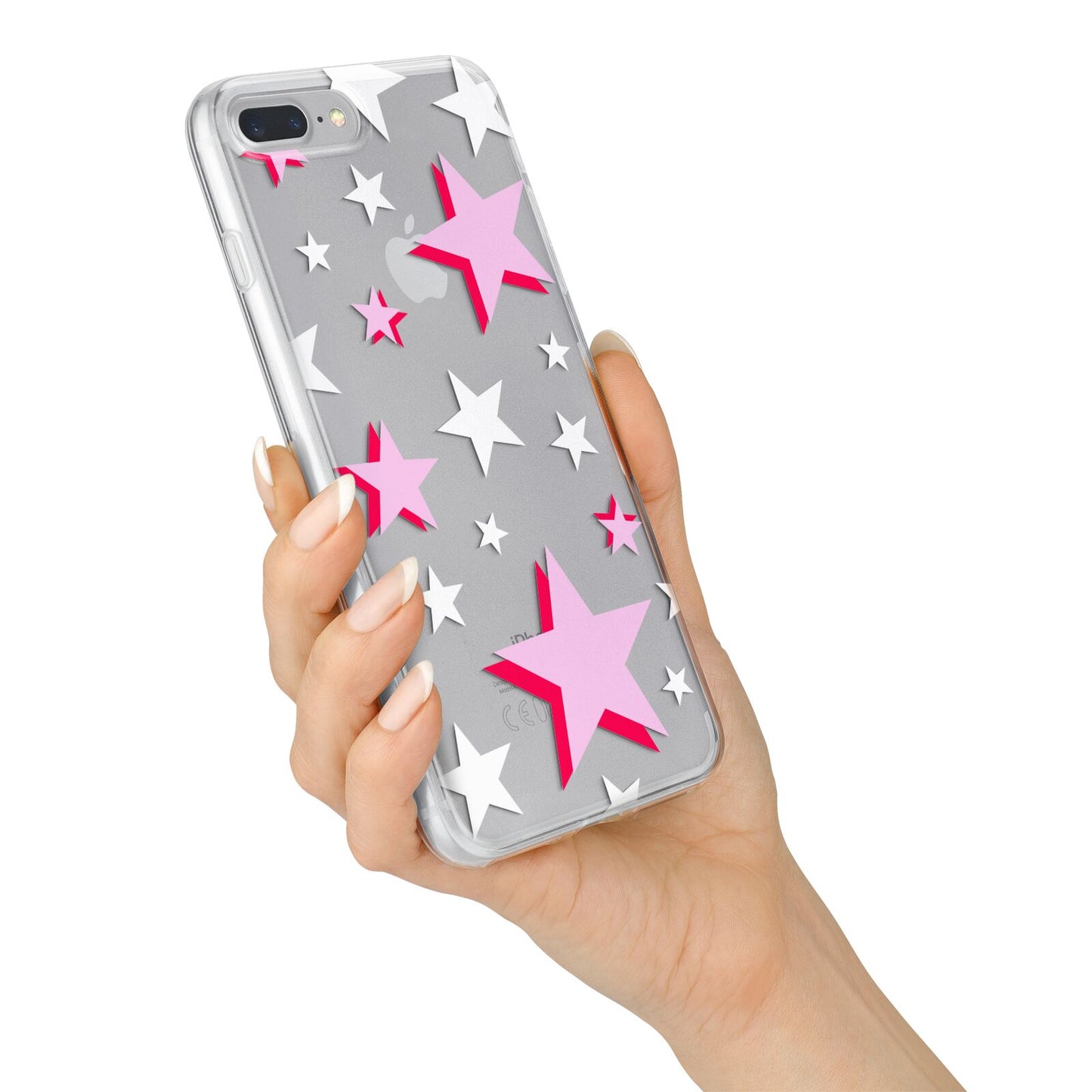 Pink Star iPhone 7 Plus Bumper Case on Silver iPhone Alternative Image