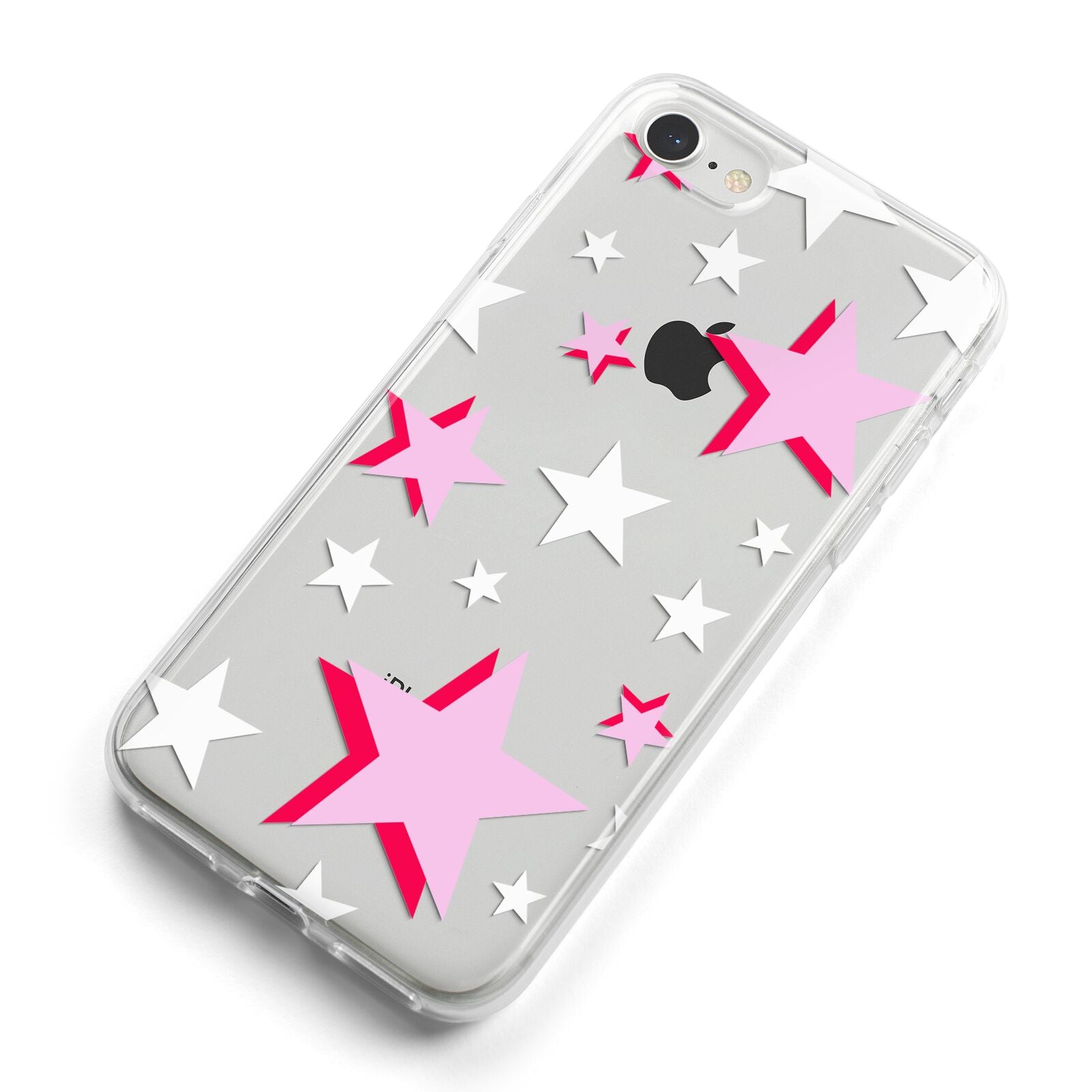 Pink Star iPhone 8 Bumper Case on Silver iPhone Alternative Image