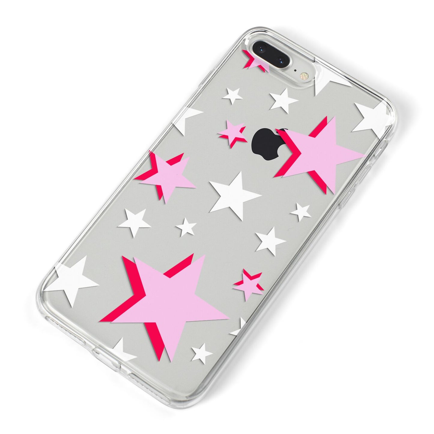 Pink Star iPhone 8 Plus Bumper Case on Silver iPhone Alternative Image