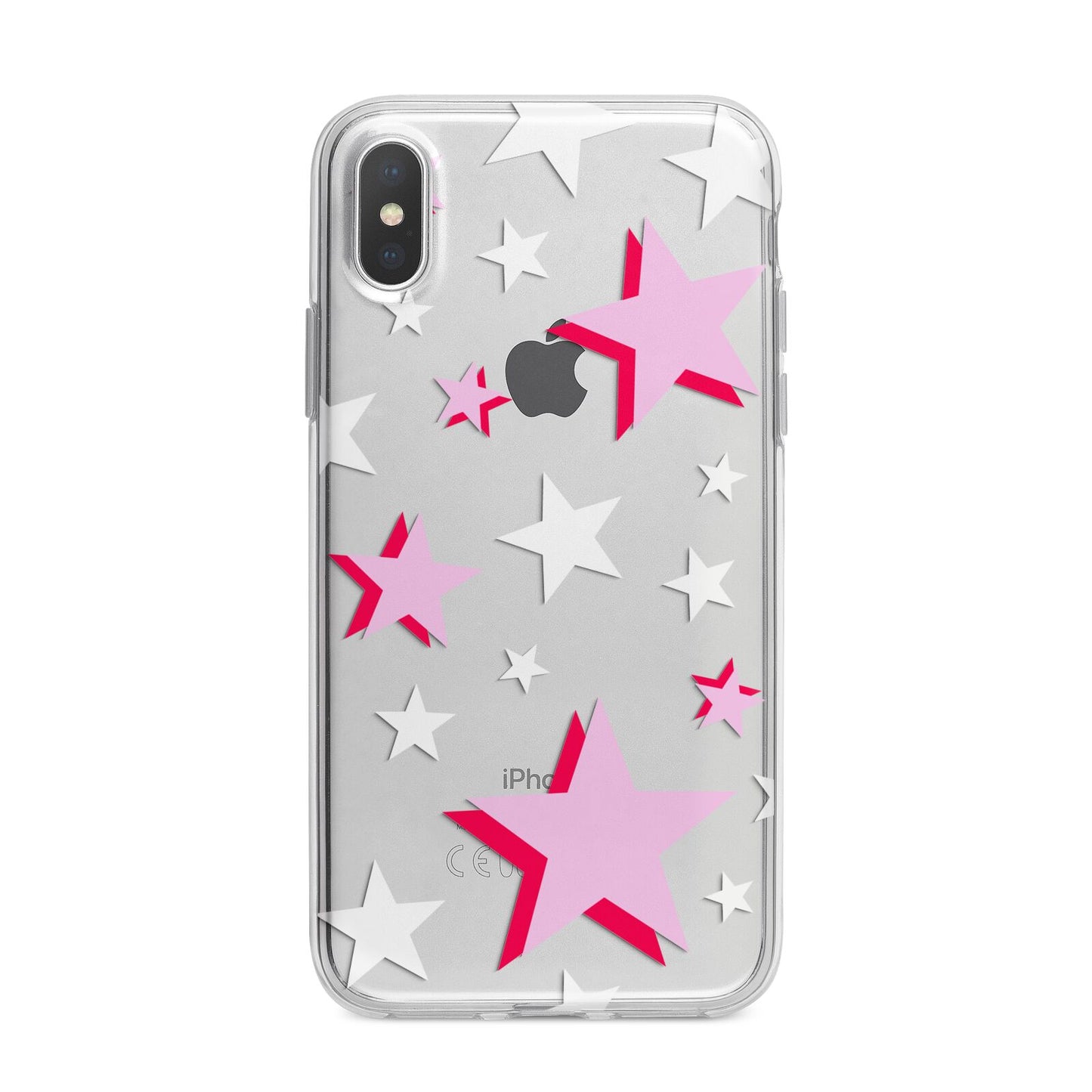 Pink Star iPhone X Bumper Case on Silver iPhone Alternative Image 1