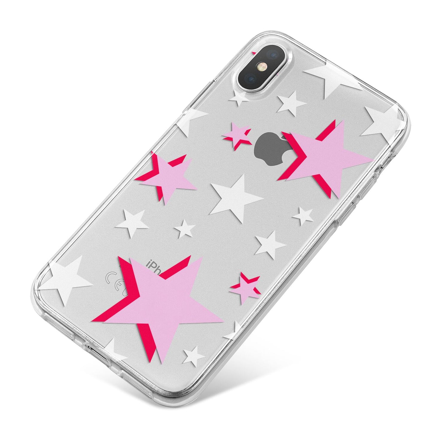 Pink Star iPhone X Bumper Case on Silver iPhone