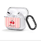 Pink Stripes with Cherries and Text AirPods Clear Case 3rd Gen Side Image