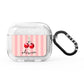Pink Stripes with Cherries and Text AirPods Glitter Case 3rd Gen