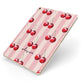 Pink Stripes with Cherries and Text Apple iPad Case on Gold iPad Side View