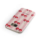 Pink Stripes with Cherries and Text Samsung Galaxy Case Front Close Up