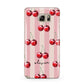 Pink Stripes with Cherries and Text Samsung Galaxy Note 5 Case