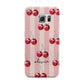 Pink Stripes with Cherries and Text Samsung Galaxy S6 Edge Case