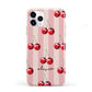 Pink Stripes with Cherries and Text iPhone 11 Pro 3D Tough Case