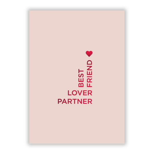 Pink Valentine s Abstract Text A5 Flat Greetings Card