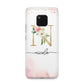 Pink Watercolour Monogram Huawei Mate 20 Pro Phone Case