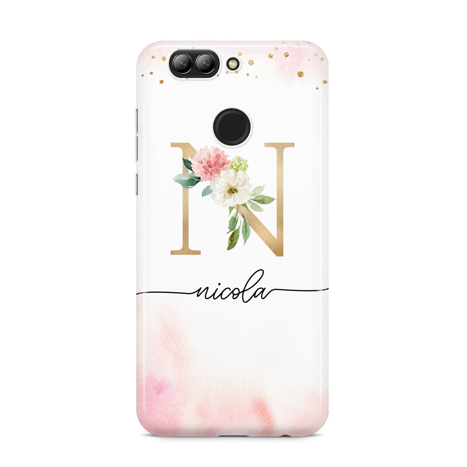Pink Watercolour Monogram Huawei Nova 2s Phone Case
