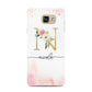 Pink Watercolour Monogram Samsung Galaxy A7 2016 Case on gold phone