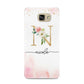 Pink Watercolour Monogram Samsung Galaxy A9 2016 Case on gold phone