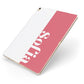 Pink White Personalised Apple iPad Case on Gold iPad Side View