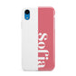 Pink White Personalised Apple iPhone XR Blue 3D Tough Case