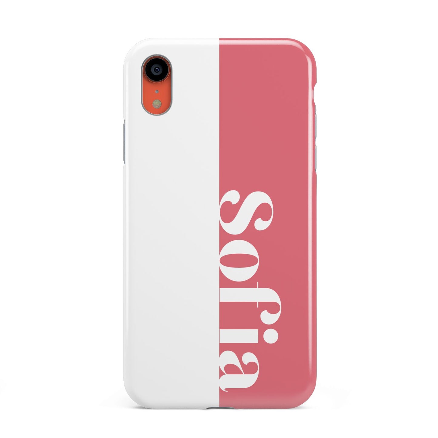 Pink White Personalised Apple iPhone XR Coral 3D Tough Case