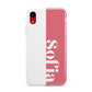 Pink White Personalised Apple iPhone XR Red 3D Tough Case