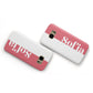 Pink White Personalised Samsung Galaxy Case Flat Overview