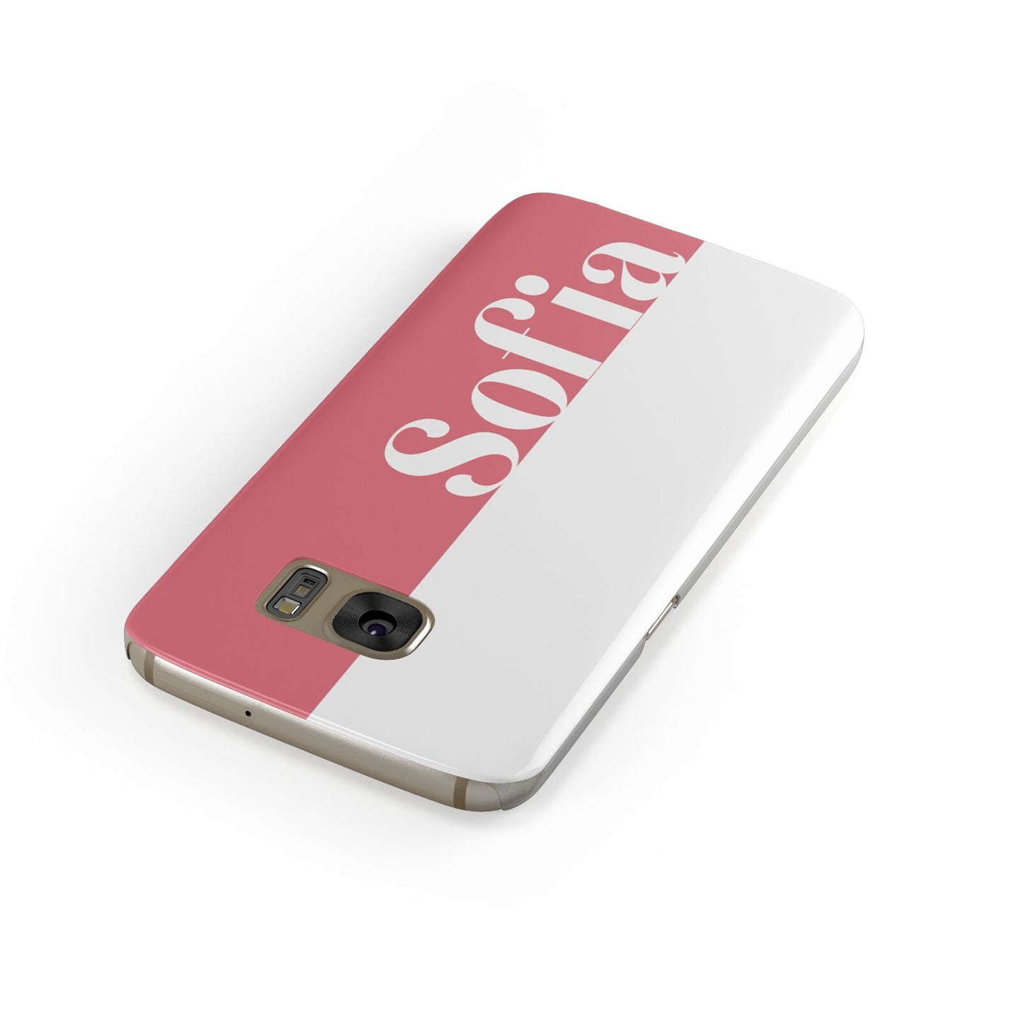 Pink White Personalised Samsung Galaxy Case Front Close Up