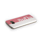 Pink White Personalised Samsung Galaxy Case Side Close Up